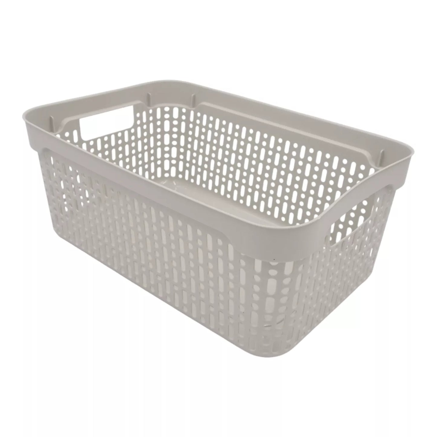 Plastikinė dėžutė su skylutėmis, 30 × 20 × 12 cm BALTA