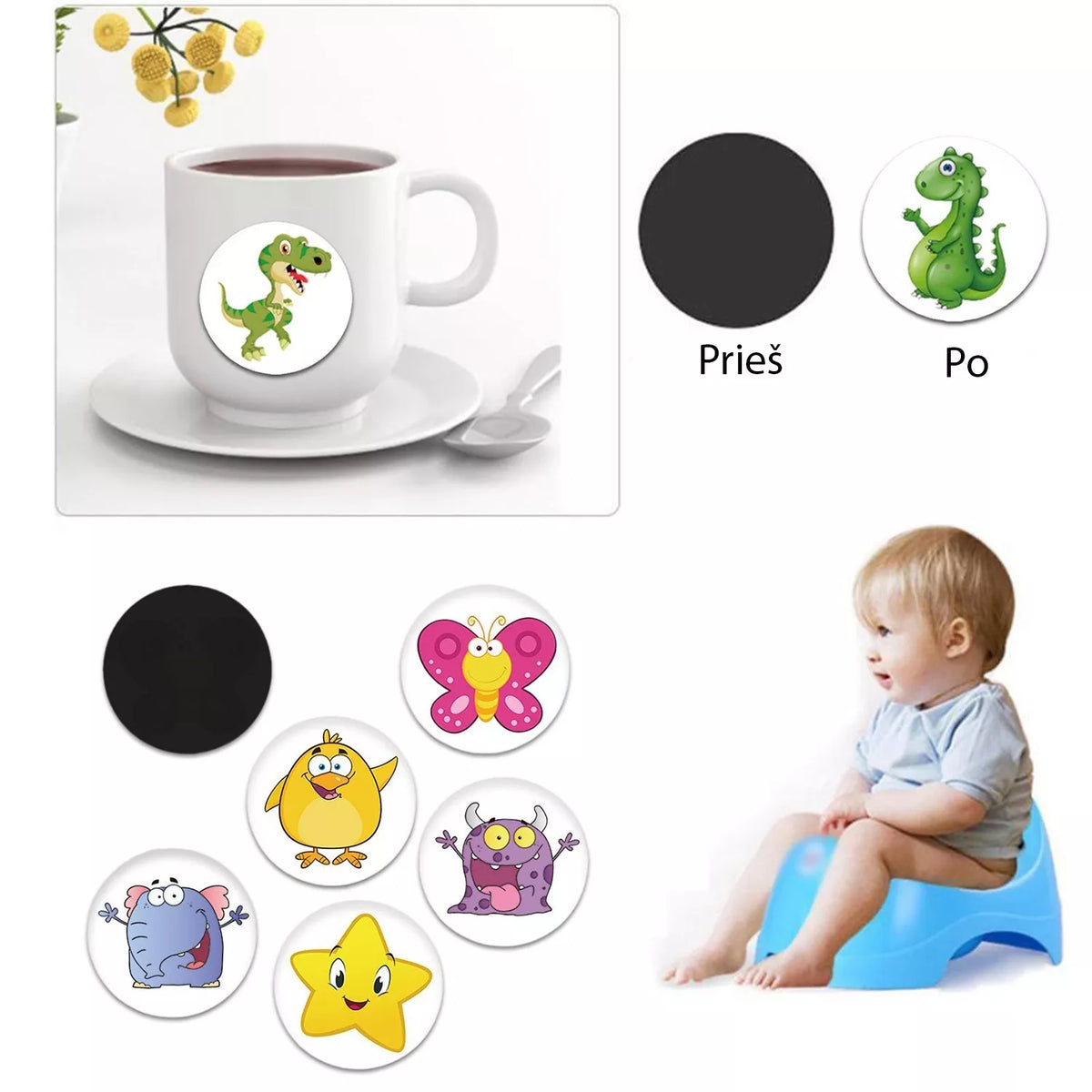Výukové tréninkové nálepky na tágo, 5 ks.