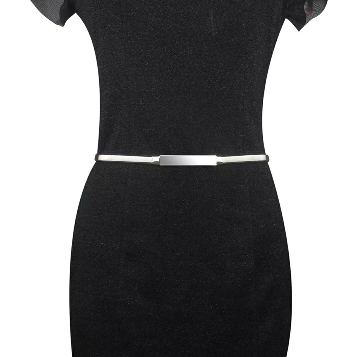 Elegantní pásek s přezkou (stříbrná barva)