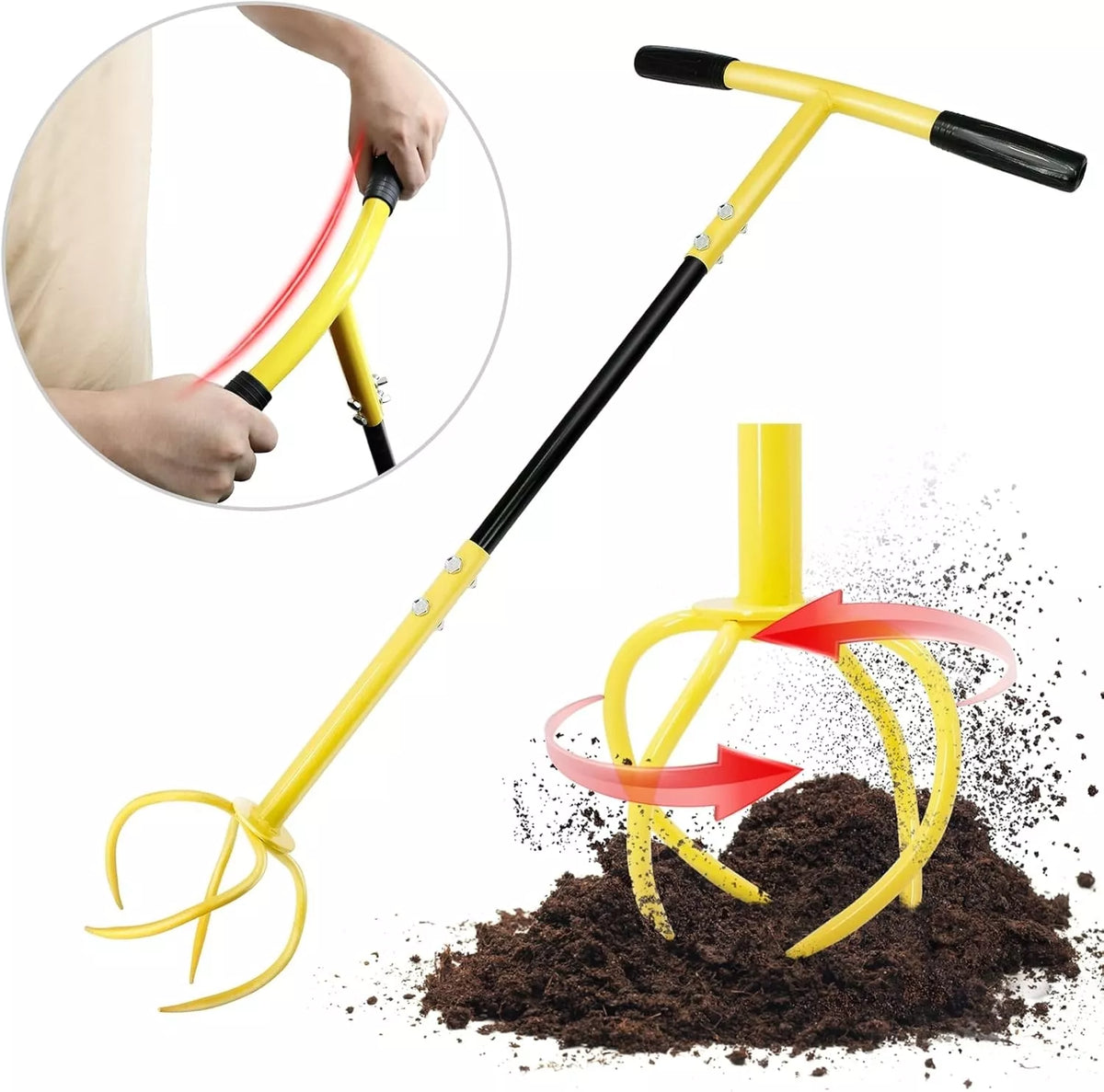 Ruční kultivátor půdy s T-úchopem