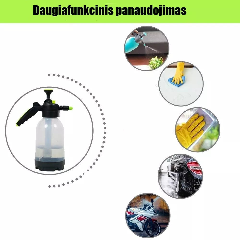 Ruční tlakový zahradní postřikovač 2 l (průhledný)