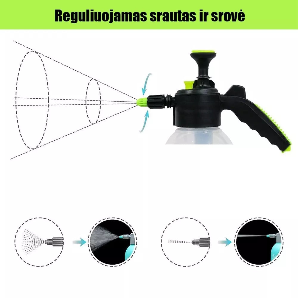 Ruční tlakový zahradní postřikovač 2 l (průhledný)