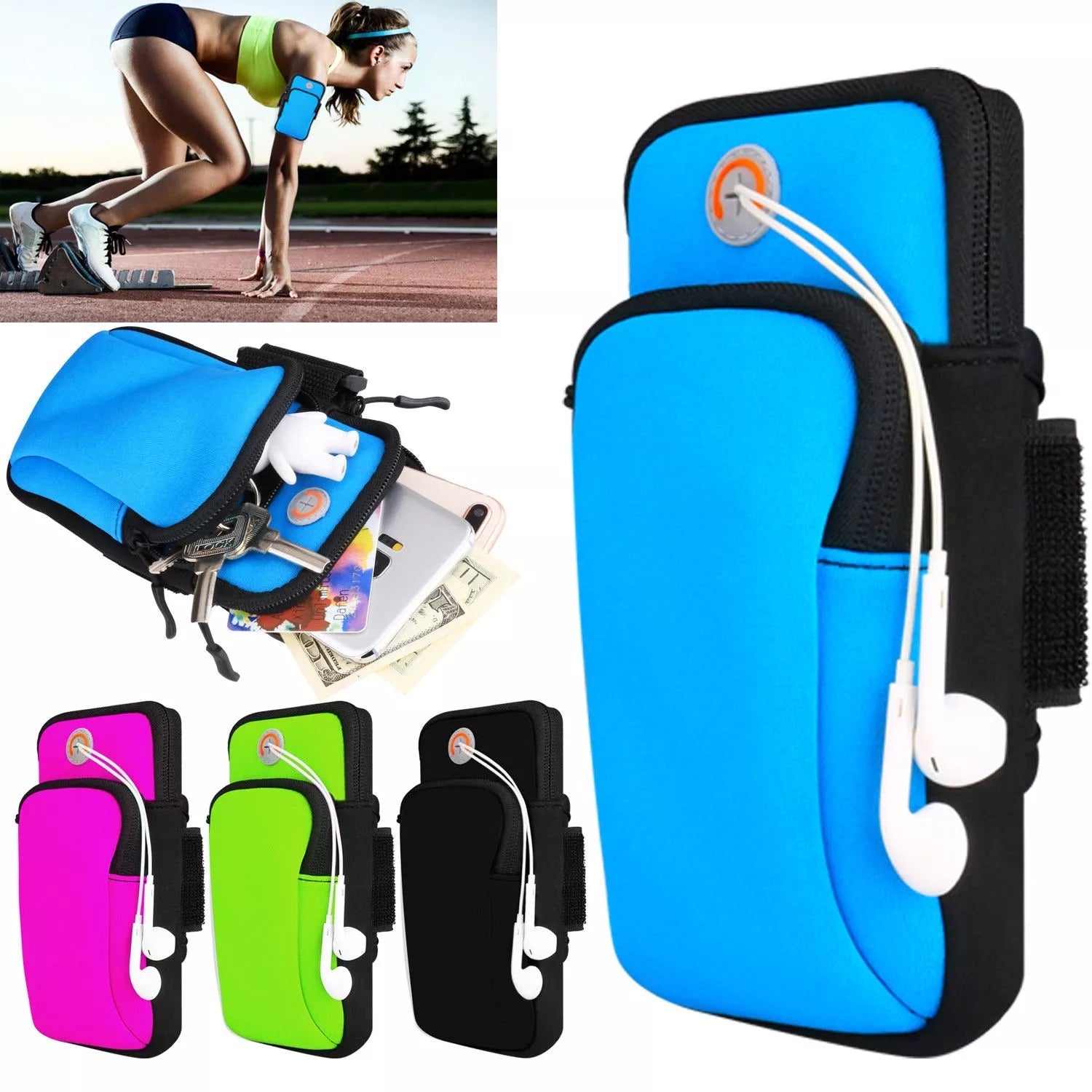 Pouzdro na ruku - sportovní pouzdro na telefon - Neonové (žluté)