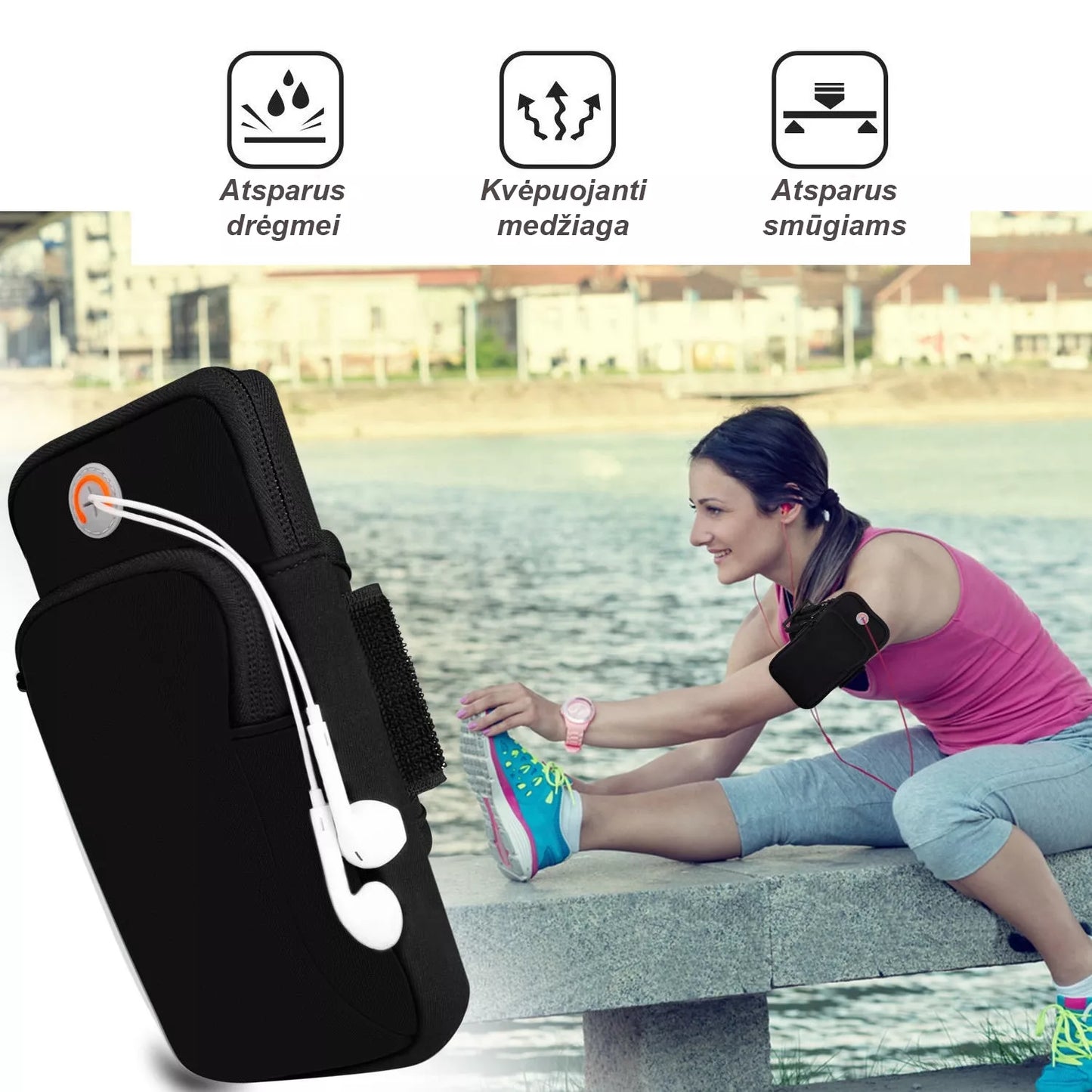 Pouzdro na ruku - sportovní pouzdro na telefon - Neonové (žluté)