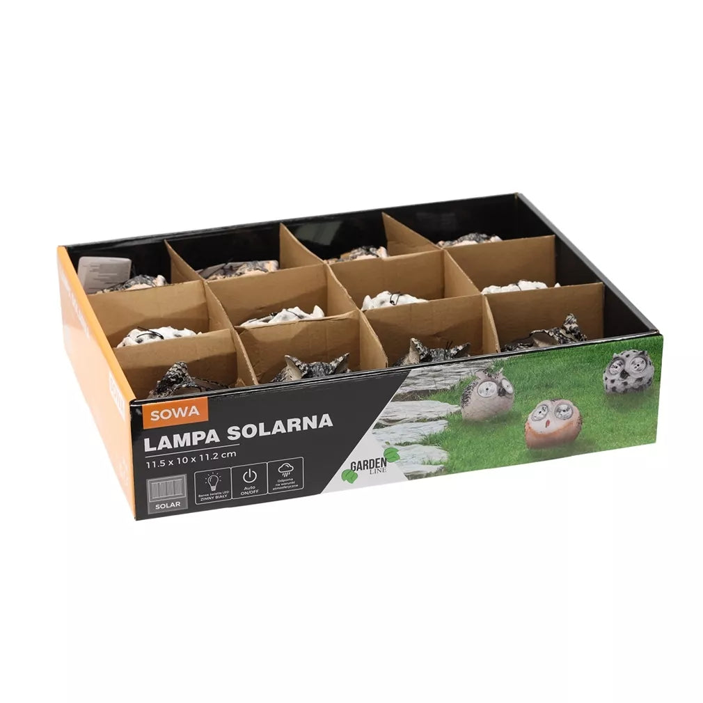 Solární zahradní lampa „Sova“ nabíjená sluneční energií
