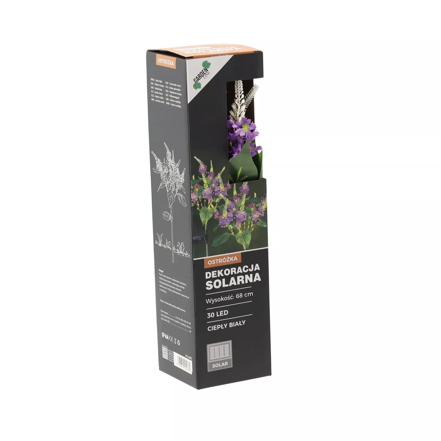 Dekorativní LED lampa „Pentinius“ napájená solární energií, 68 cm