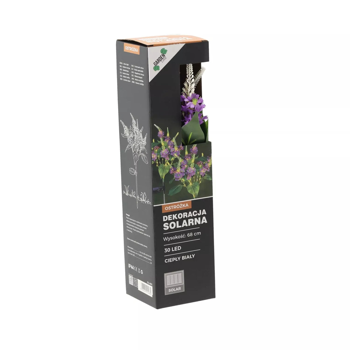 Dekorativní LED lampa „Pentinius“ napájená solární energií, 68 cm