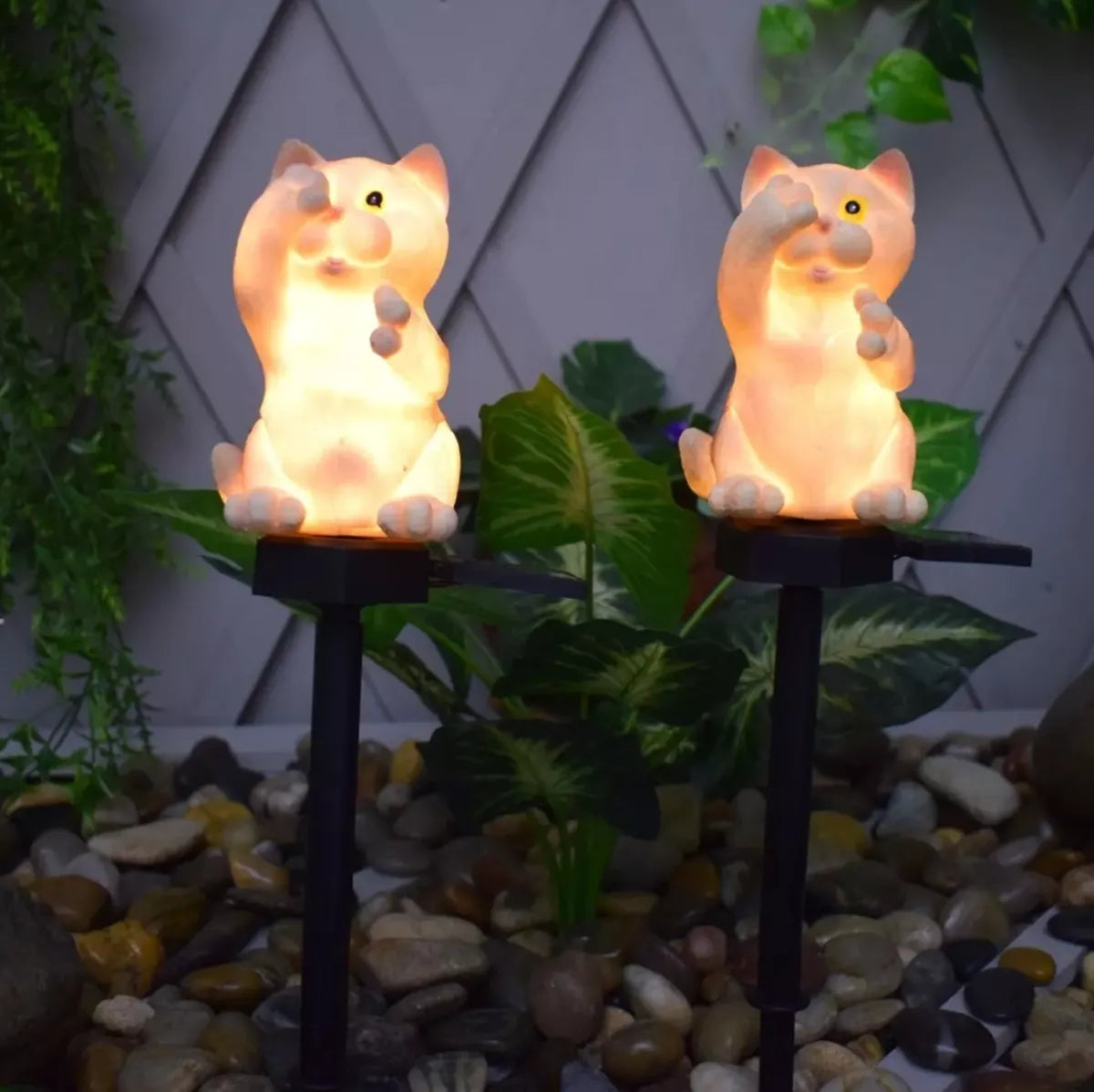 Solární LED lampa "Kočka"