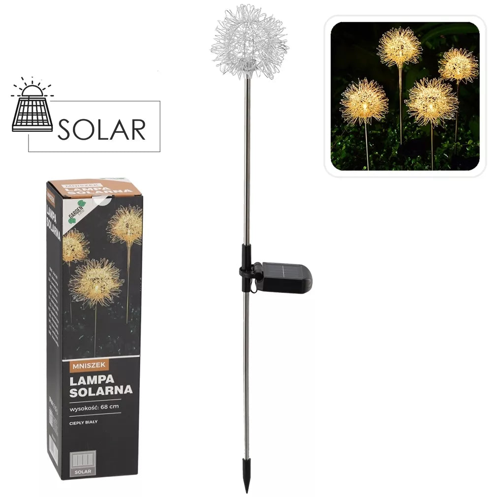 Sluneční lampa „Kiaulpienė“ – LED, teplé bílé světlo, 68 cm