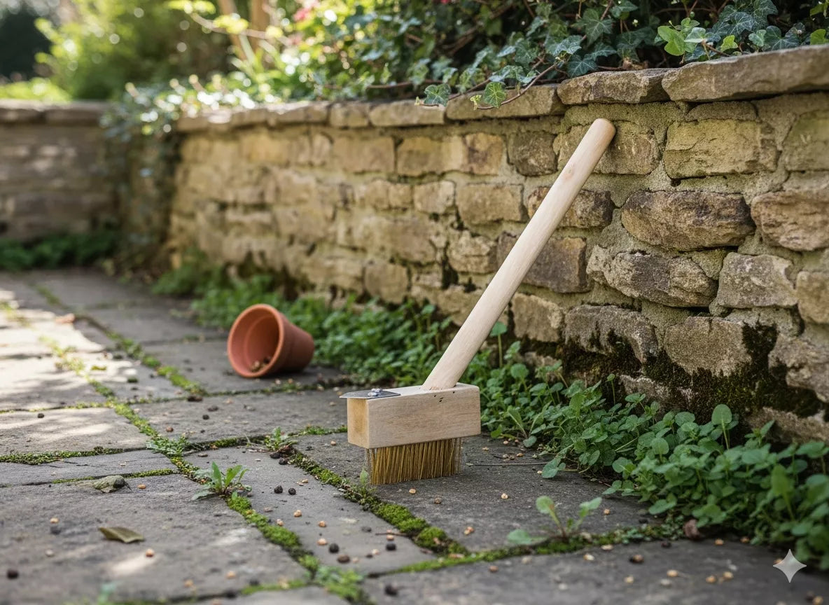 Kartáč na plevel a spáry dlažby, 28 cm