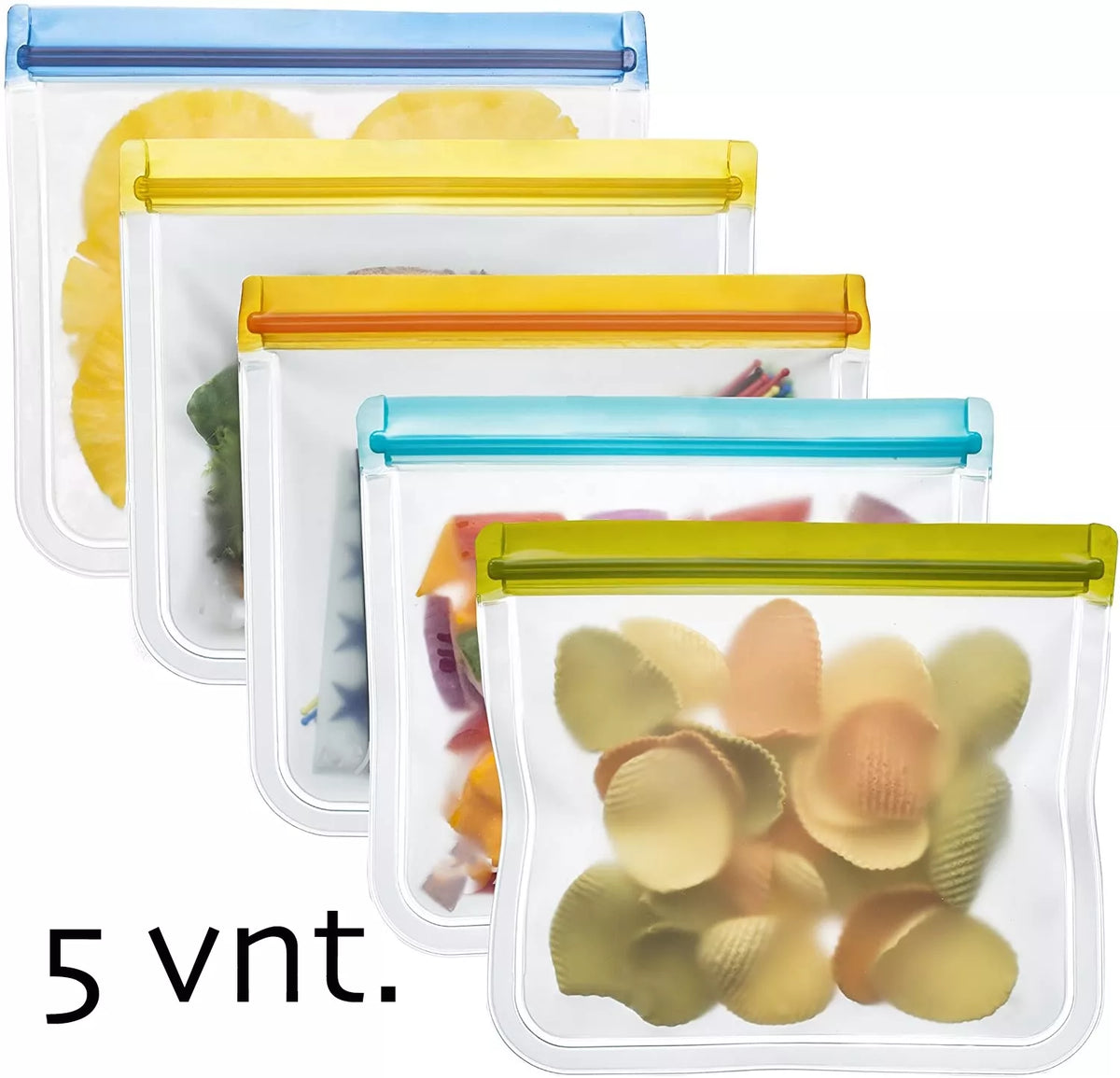 Silikonové mrazicí sáčky, 5 ks.