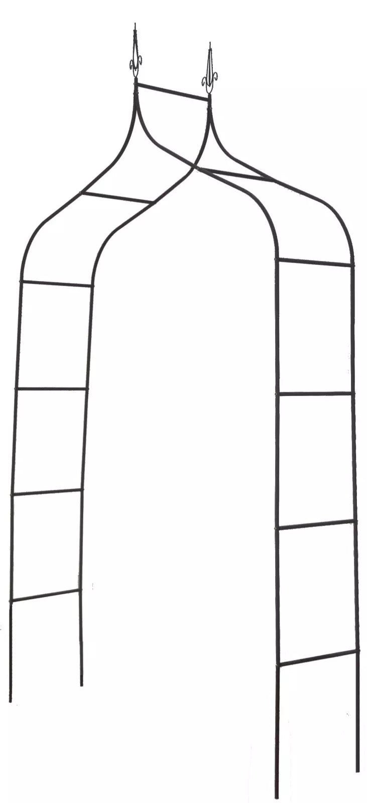 Zahradní pergola pro rostliny 150 × 37 × 240 cm, kovová, černá