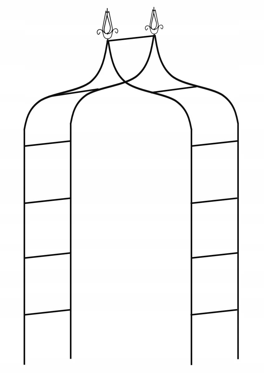 Zahradní pergola pro rostliny 150 × 37 × 240 cm, kovová, černá