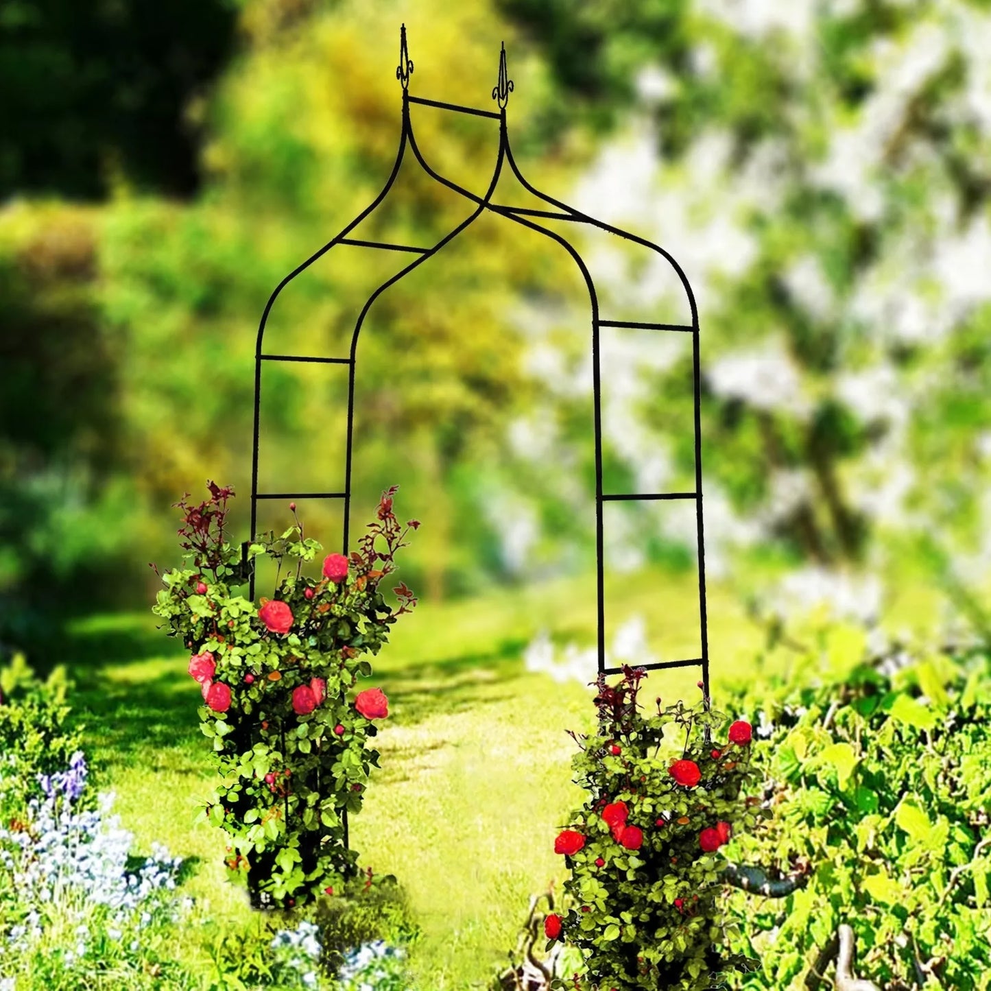 Zahradní pergola pro rostliny 150 × 37 × 240 cm, kovová, černá