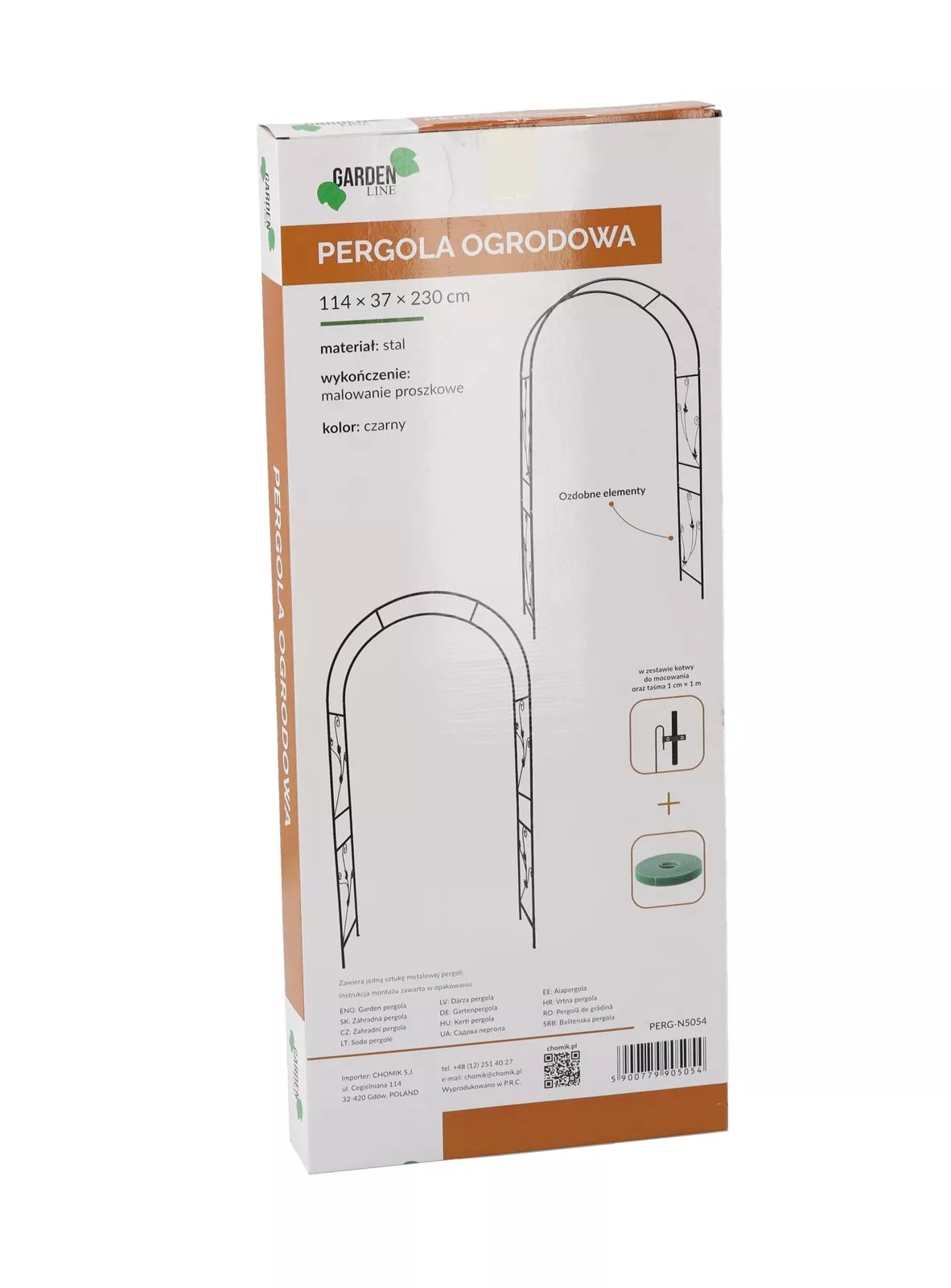 Zahradní pergola s dekoracemi 114 × 37 × 230 cm