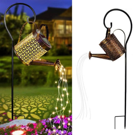 Zahradní solární svítidlo „Konev“ s LED řetězem