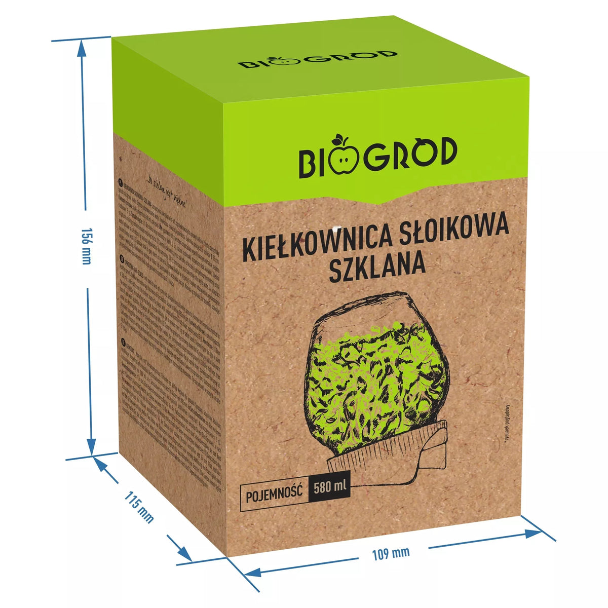 Klíčící nádoba se sítkem (typ twist-off)