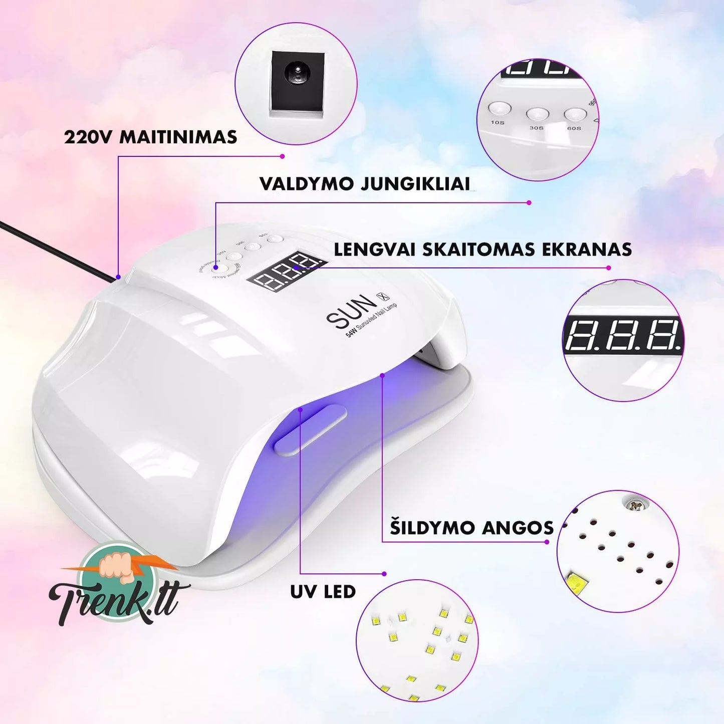SUN 54W UV / LED hybridní lampa na nehty