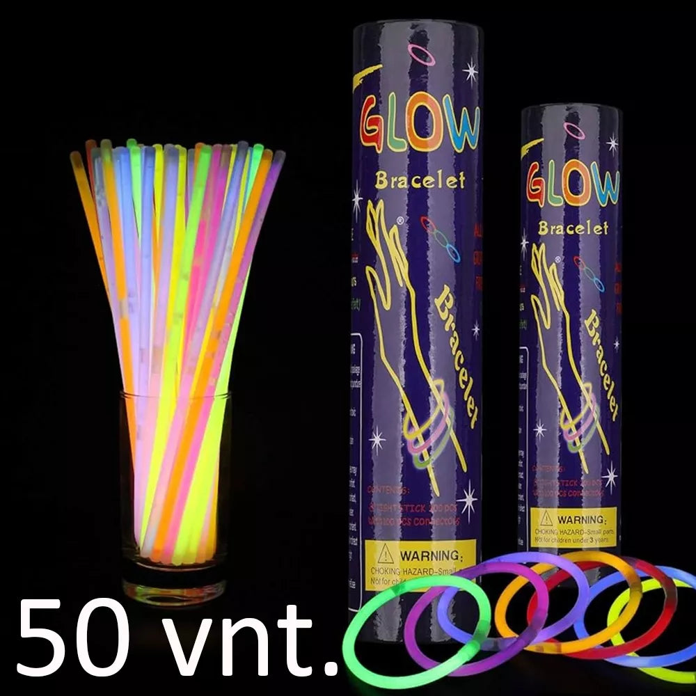Svítící náramky, 50 ks.