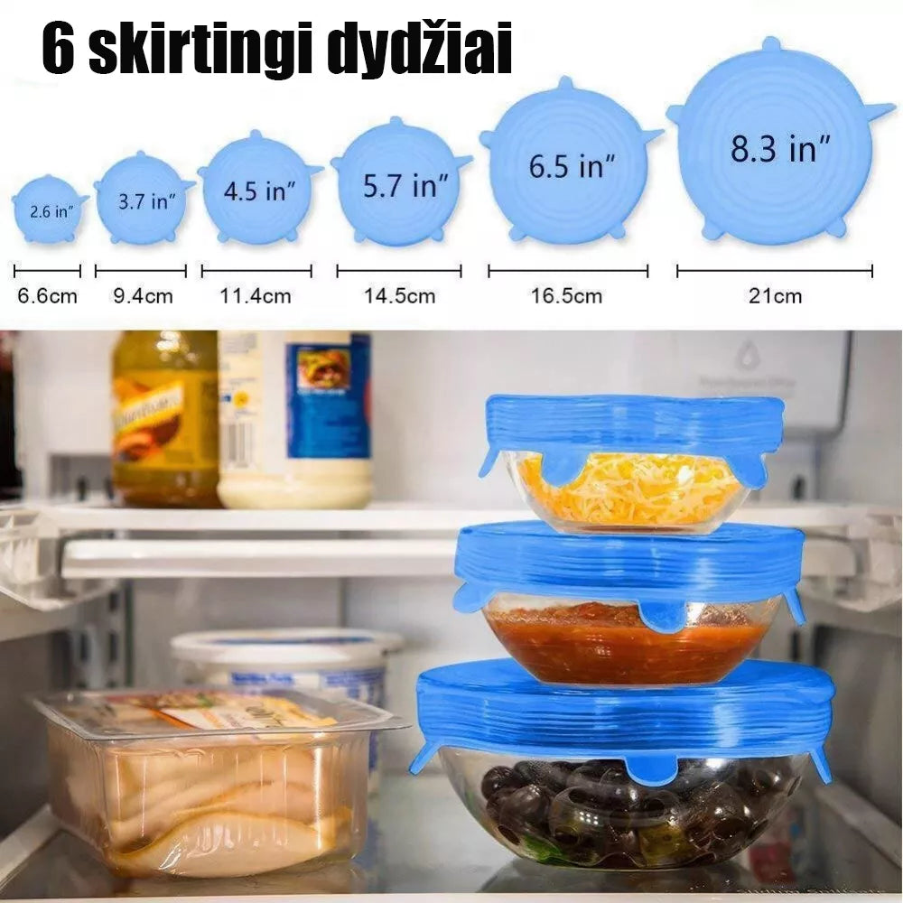 SADA PRUŽNÝCH SILIKONOVÝCH VÍČEK (6 KS)