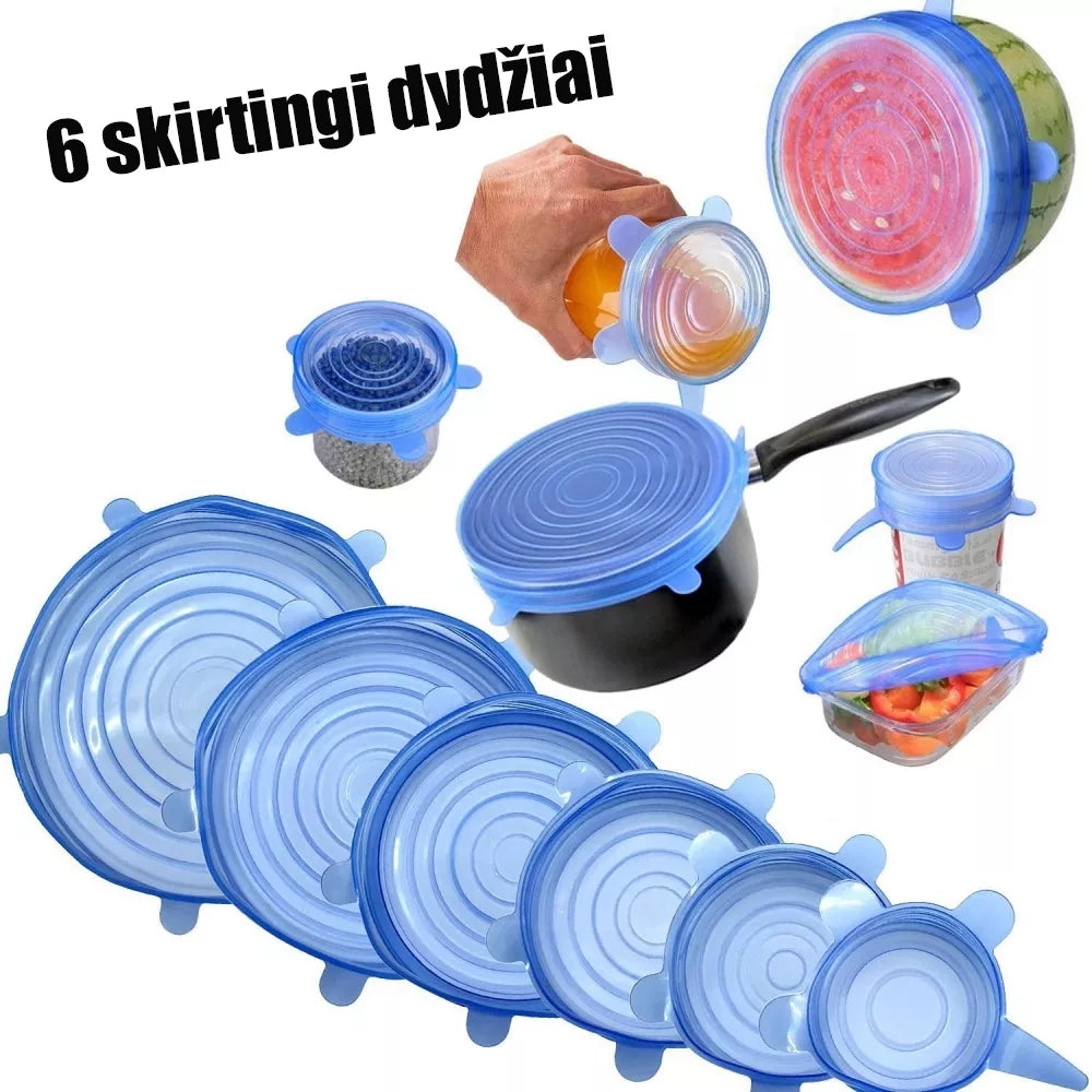 SADA PRUŽNÝCH SILIKONOVÝCH VÍČEK (6 KS)