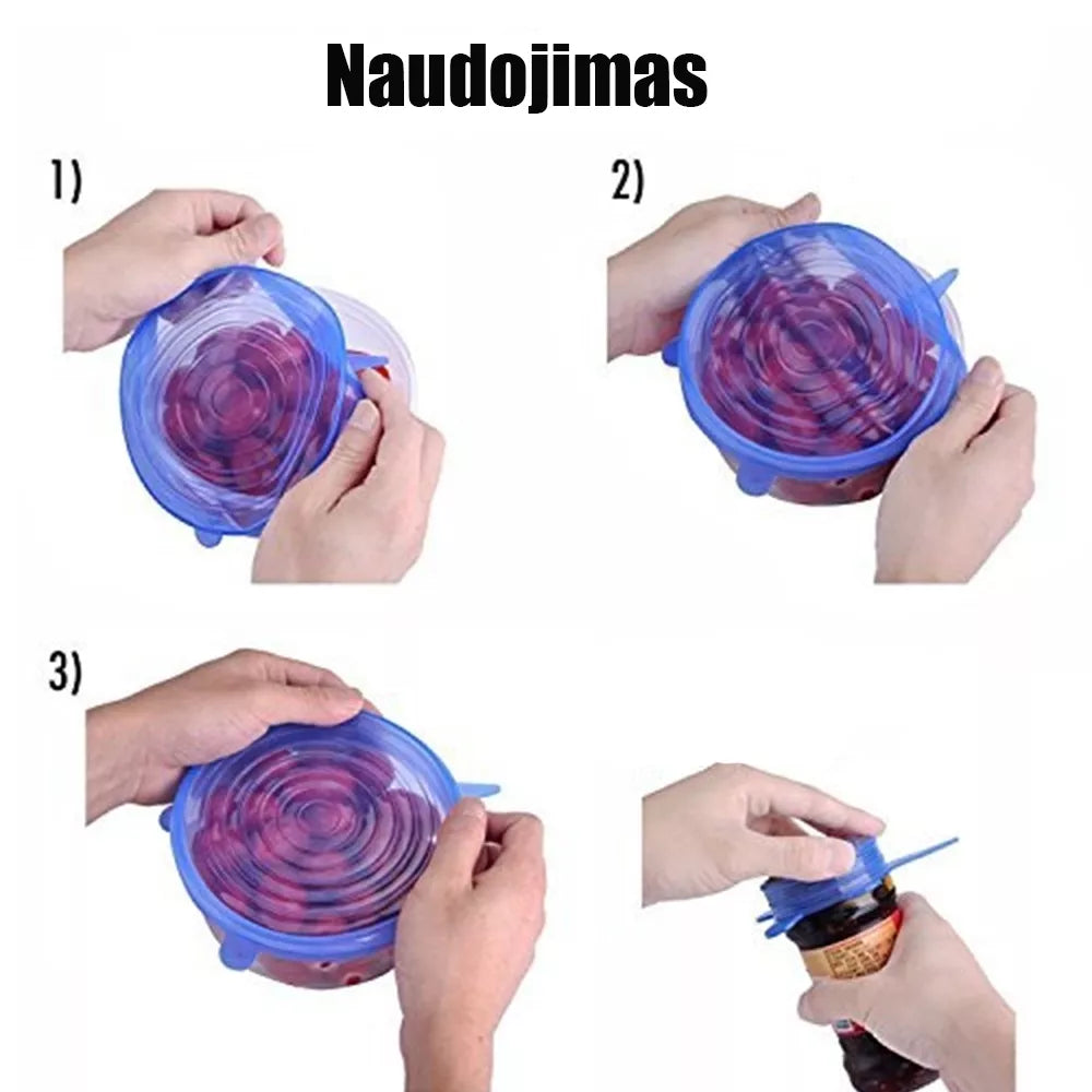 SADA PRUŽNÝCH SILIKONOVÝCH VÍČEK (6 KS)