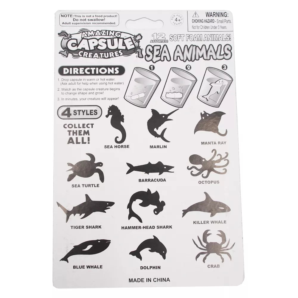 Kapsle rostoucí ve vodě "SEA ANIMALS"