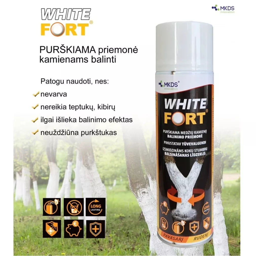 WHITE FORT sprejový prostředek na bělení kmenů, 500 ml