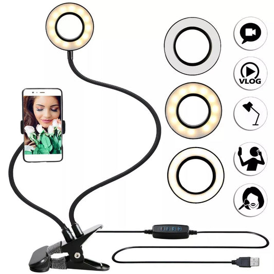 LED stolní lampa ve tvaru prstenu